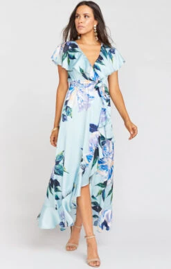 Show Me Your Mumu Jess Ruffle Midi Dress ~ Mint To Be Floral -Show Me Your Mumu BR9 0243 MB33 02