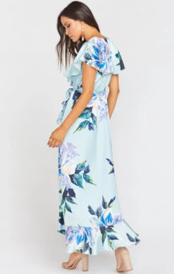 Show Me Your Mumu Jess Ruffle Midi Dress ~ Mint To Be Floral -Show Me Your Mumu BR9 0243 MB33 04