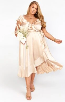 Show Me Your Mumu Samantha Ruffle Wrap Dress ~ Champagne Luxe Satin 35 Show Me Your Mumu Samantha Ruffle Wrap Dress ~ Champagne Luxe Satin -Show Me Your Mumu BS0 0239NX CH62 01