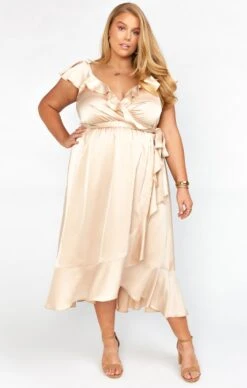 Show Me Your Mumu Samantha Ruffle Wrap Dress ~ Champagne Luxe Satin 30 Show Me Your Mumu Samantha Ruffle Wrap Dress ~ Champagne Luxe Satin -Show Me Your Mumu BS0 0239NX CH62 04 491e447b 603c 4d72 8adc df56e6676d7a