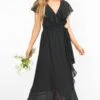 Show Me Your Mumu Jess Ruffle Midi Dress ~ Black Chiffon -Show Me Your Mumu BS0 0279 BL24 01