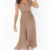 Show Me Your Mumu Claire Midi Dress ~ Dune Chiffon -Show Me Your Mumu BS3 0394S DU24 02 1