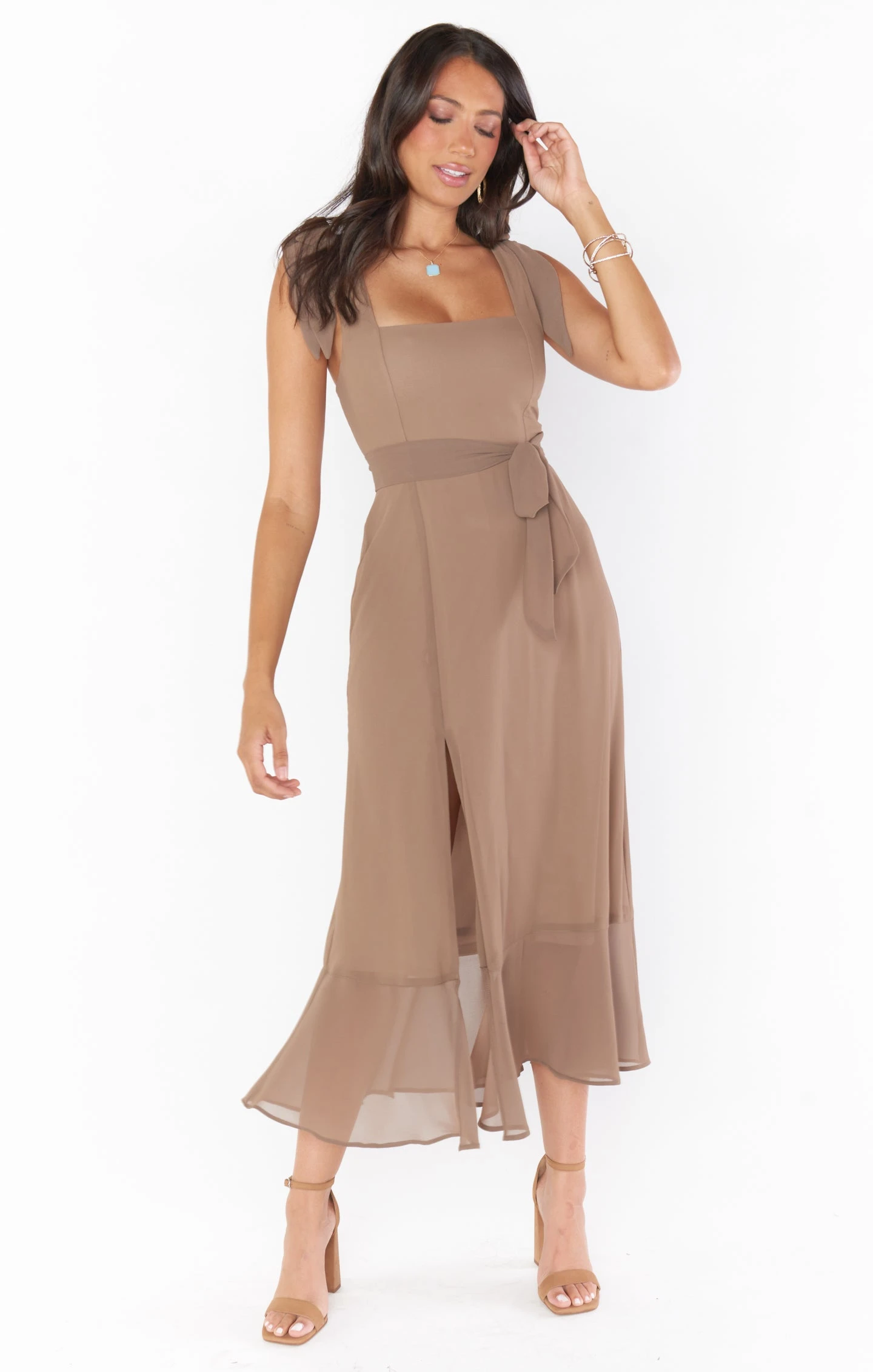Show Me Your Mumu Claire Midi Dress ~ Dune Chiffon 3 Show Me Your Mumu Claire Midi Dress ~ Dune Chiffon