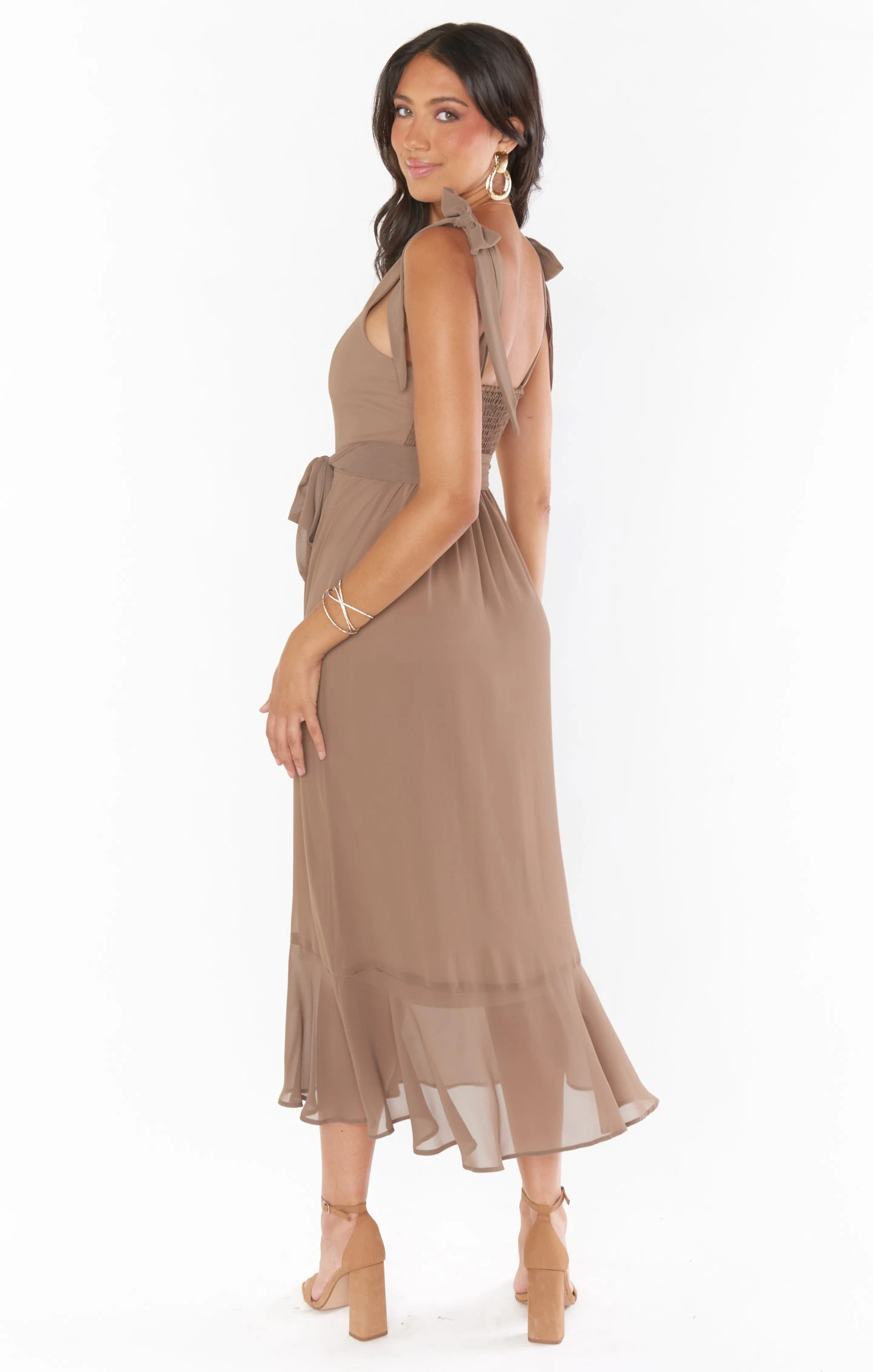 Show Me Your Mumu Claire Midi Dress ~ Dune Chiffon 5 Show Me Your Mumu Claire Midi Dress ~ Dune Chiffon - Image 3