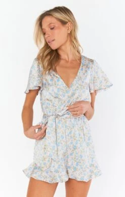 Show Me Your Mumu Say I Do Romper ~ Charming Rose Luxe Satin