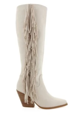 Show Me Your Mumu Billini Ceylan Fringe Boot ~ Cream Suede -Show Me Your Mumu CEYLAN CREAMSUEDE 1