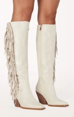 Show Me Your Mumu Billini Ceylan Fringe Boot ~ Cream Suede -Show Me Your Mumu CEYLAN CREAMSUEDE