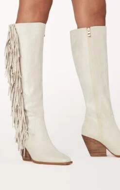 Show Me Your Mumu Billini Ceylan Fringe Boot ~ Cream Suede -Show Me Your Mumu CEYLAN CREAMSUEDE2