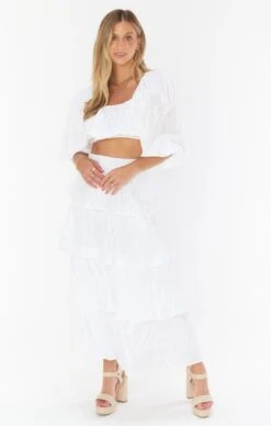 Show Me Your Mumu Full Swing Skirt ~ White Crinkle -Show Me Your Mumu CM2 4662 WH66 01