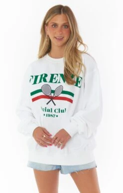 Show Me Your Mumu Italy Sweatshirt ~ Firenze Social Club Graphic -Show Me Your Mumu CM2 4725 FR87 01
