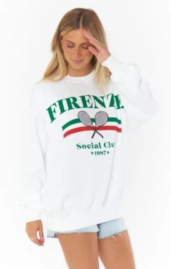 Show Me Your Mumu Italy Sweatshirt ~ Firenze Social Club Graphic -Show Me Your Mumu CM2 4725 FR87 03