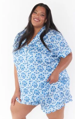 Show Me Your Mumu Daydreaming PJ Set ~ Blue Teagan Floral -Show Me Your Mumu CMS3 5667 BT59 03
