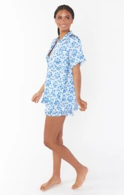 Show Me Your Mumu Daydreaming PJ Set ~ Blue Teagan Floral -Show Me Your Mumu CMS3 5667 BT59 07