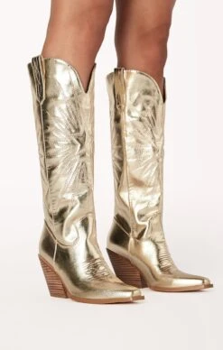 Show Me Your Mumu Billini Constance Western Boot ~ Gold