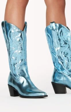 Show Me Your Mumu Billini Danilo Western Boot ~ Ice Blue -Show Me Your Mumu DANILO ICEMETALLIC2