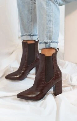 Show Me Your Mumu Billini Tanner Bootie ~ Chocolate Croc -Show Me Your Mumu DSC 2401