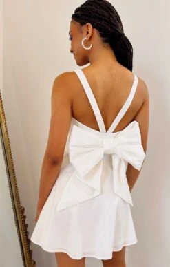 Show Me Your Mumu Simone Mini Dress ~ White Taffeta