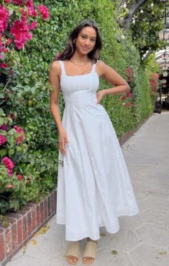 Show Me Your Mumu Prim Dress ~ White Poplin