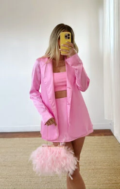 Show Me Your Mumu Fae Faux Feather Purse ~ Pink