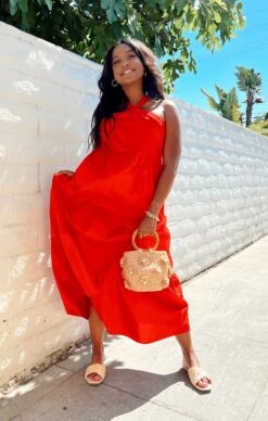 Show Me Your Mumu Hallie Halter Dress ~ Cherry Poplin -Show Me Your Mumu FE68CB7B 77AF 41B0 BB43 C85439D753C3