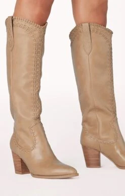 Show Me Your Mumu Billini Finley Cowboy Boot ~ Taupe -Show Me Your Mumu FINLEY TAUPE2copy