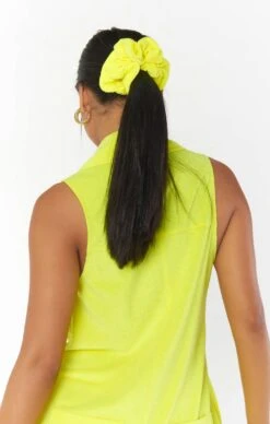 Show Me Your Mumu Scrunchie ~ Neon Yellow Terry