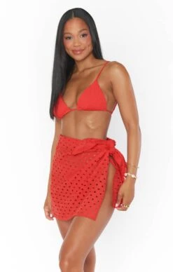Show Me Your Mumu Leyla Sarong ~ Red Eyelet -Show Me Your Mumu FSCM3 108 ER17 03