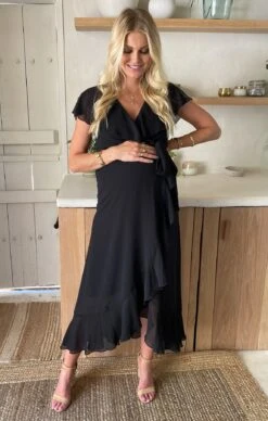 Show Me Your Mumu Jess Ruffle Midi Dress ~ Black Chiffon -Show Me Your Mumu IMG 0012 5fd76b7d 46b4 43ce 9713 e846998ae68b
