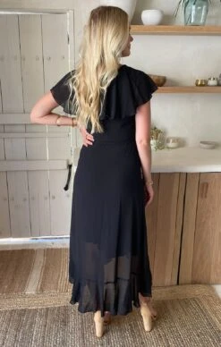 Show Me Your Mumu Jess Ruffle Midi Dress ~ Black Chiffon -Show Me Your Mumu IMG 0016