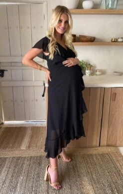 Show Me Your Mumu Jess Ruffle Midi Dress ~ Black Chiffon -Show Me Your Mumu IMG 0038