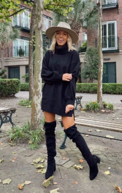 Show Me Your Mumu Chester Sweater Dress ~ Black Knit