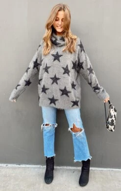 Show Me Your Mumu Fatima Turtleneck Sweater ~ Smokey Star Knit -Show Me Your Mumu IMG 0458