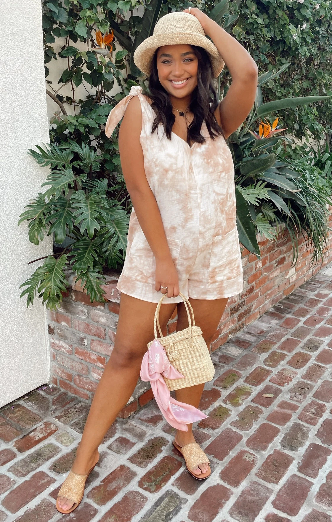 Show Me Your Mumu Tilda Tie Romper ~ Twisted Tie Dye Tan 7 Show Me Your Mumu Tilda Tie Romper ~ Twisted Tie Dye Tan - Image 5