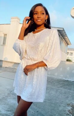 Show Me Your Mumu Genevieve Mini Dress ~ White Shine Sequins -Show Me Your Mumu IMG 0530