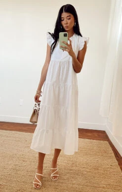 Show Me Your Mumu Mia James Midi Dress ~ White Poplin -Show Me Your Mumu IMG 15912
