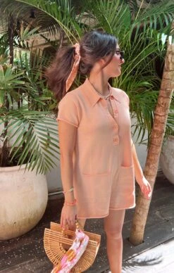 Show Me Your Mumu Gio Sweater Romper ~ Cantaloupe Knit -Show Me Your Mumu IMG 7119