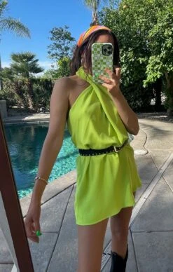 Show Me Your Mumu Jasmine Halter Mini Dress ~ Citrine Green -Show Me Your Mumu IMG 8106