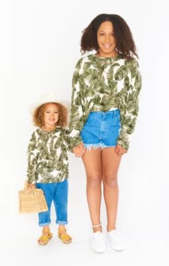 Show Me Your Mumu Mini Arroyo Sweater ~ Green Majestic Palm Knit -Show Me Your Mumu Leah Abby41057