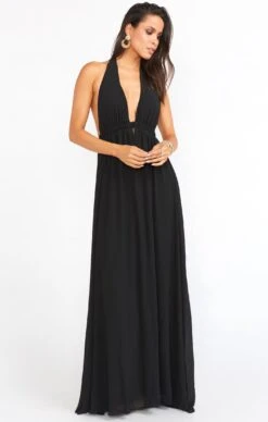 Show Me Your Mumu Luna Halter Dress ~ Black Chiffon