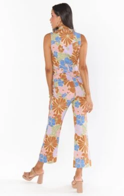 Show Me Your Mumu Jacksonville Cropped Jumpsuit ~ Sage Retro Garden -Show Me Your Mumu MDF2 602 SG11 04