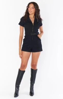 Show Me Your Mumu Outlaw Romper ~ Pitch Black -Show Me Your Mumu MDF2 622 PB18 01