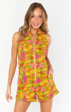 Show Me Your Mumu Reno Romper ~ Carnaby Floral Denim