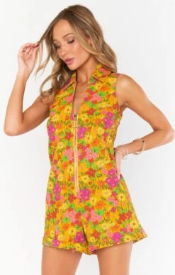Show Me Your Mumu Reno Romper ~ Carnaby Floral Denim -Show Me Your Mumu MDF3 674 CF09 03