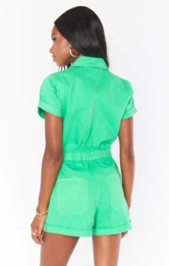 Show Me Your Mumu Cannon Romper ~ Green Denim -Show Me Your Mumu MDM3 629 CI09 04