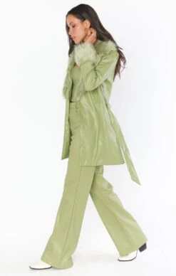 Show Me Your Mumu Penny Lane Coat ~ Sage Faux Leather -Show Me Your Mumu MDR2 600 SG52 02
