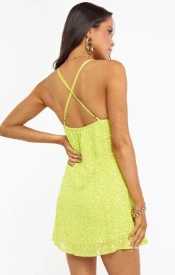 Show Me Your Mumu Suzanna Slip Dress ~ Lime Sequins -Show Me Your Mumu MF0 1292 LS24 03