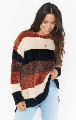Show Me Your Mumu Jesse Sweater ~ Stayin Alive Stripe Chenille