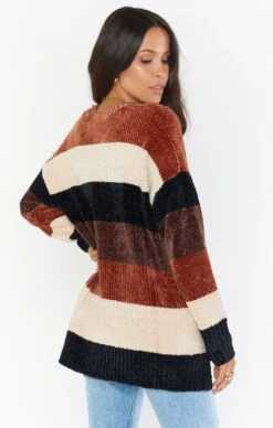 Show Me Your Mumu Jesse Sweater ~ Stayin Alive Stripe Chenille -Show Me Your Mumu MF0 4272 SA31 03