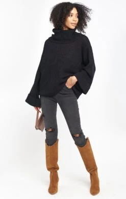 Show Me Your Mumu Hicks Sweater ~ Black Waffle Knit