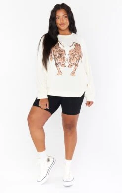 Show Me Your Mumu Simon Pullover ~ Cream Dancing Tiger Graphic -Show Me Your Mumu MF0 4279 DT21 012